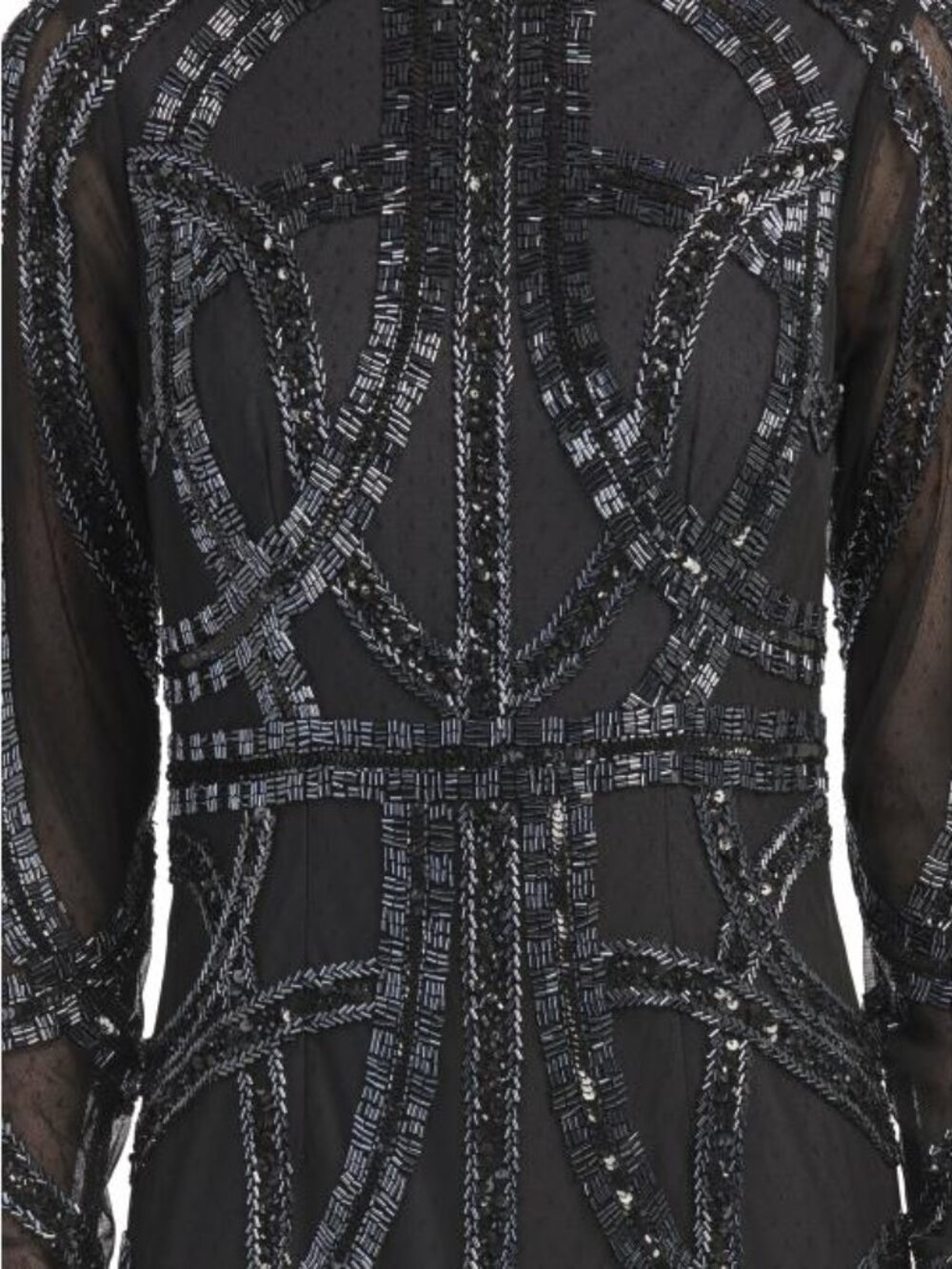AIDAN MATTOX Long Sleeve Embellished Gown - Picture 3 of 5